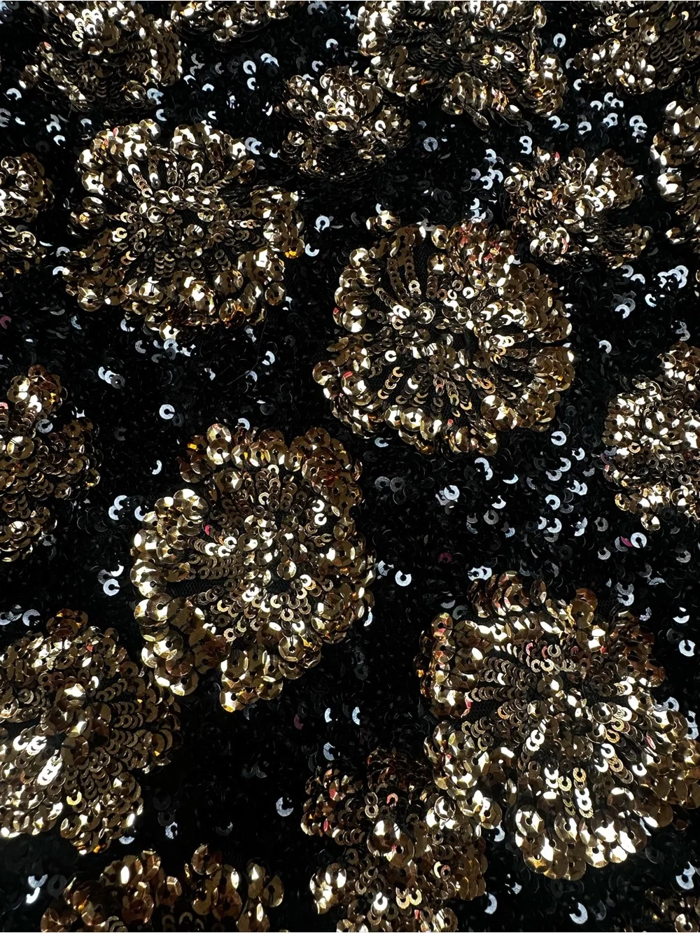 J Crew Black and Gold Sequined Cocktail Dress
